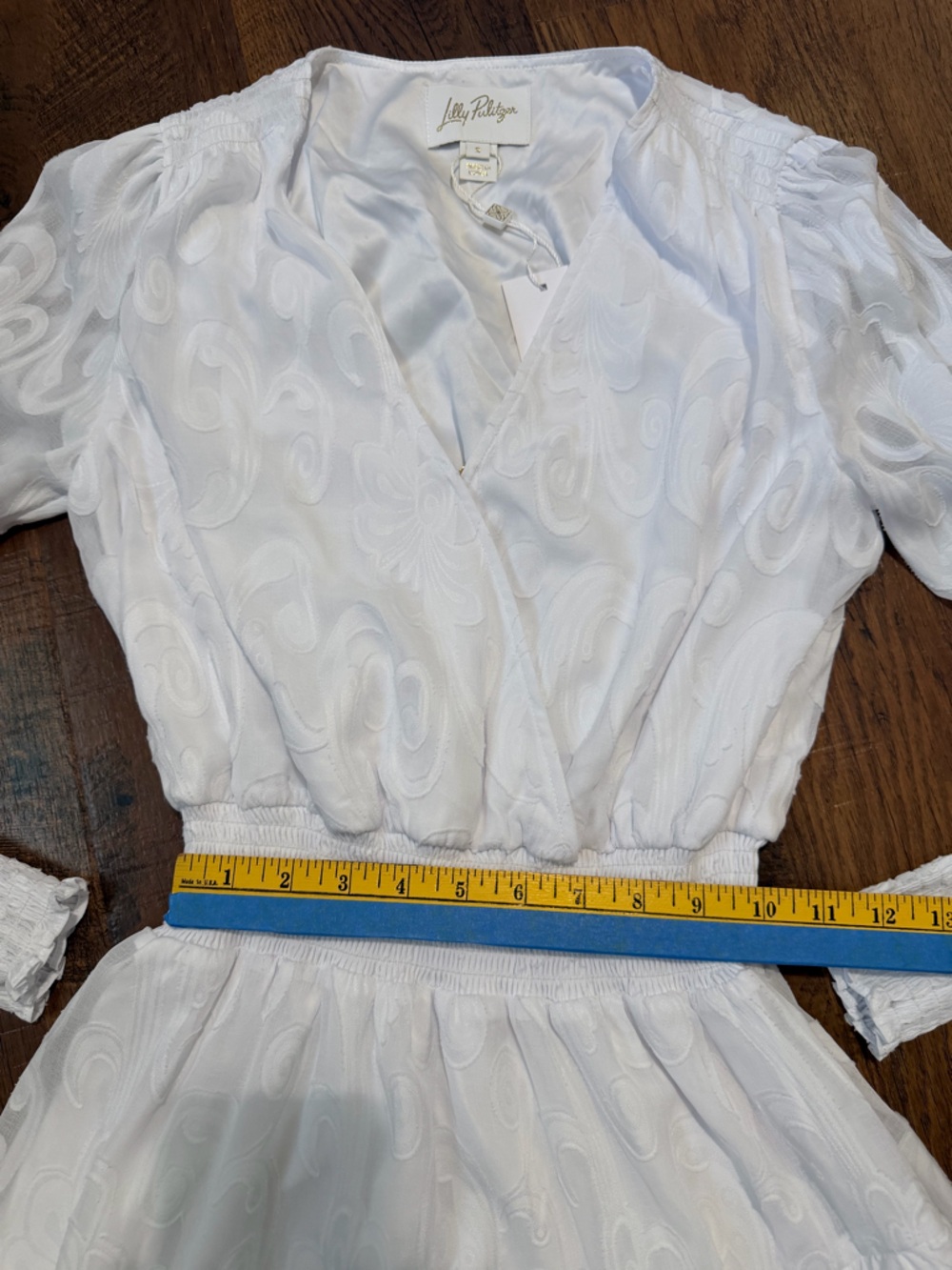 Lilly Pulitzer Cristiana Dress Women’s  SZ 2 Resort White Poly Crepe Swirl  Clip - Picture 9 of 16